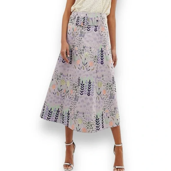 ASOS Skirts Asos Design Belted Jacquard Floral Midi Aline